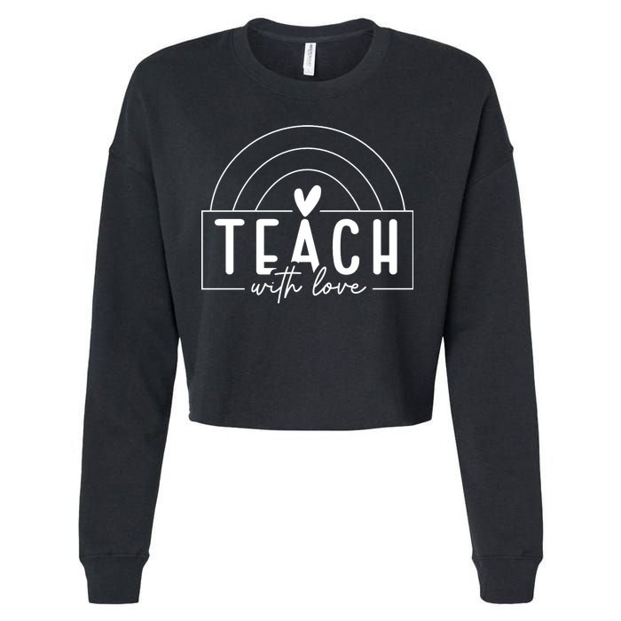 Teach With Love Heart Cropped Pullover Crew