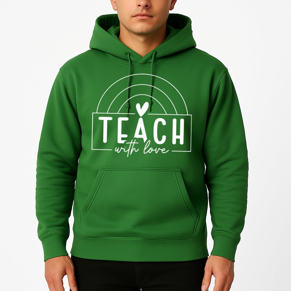 Teach With Love Heart Hoodie