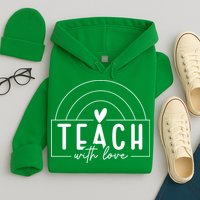 Teach With Love Heart Hoodie