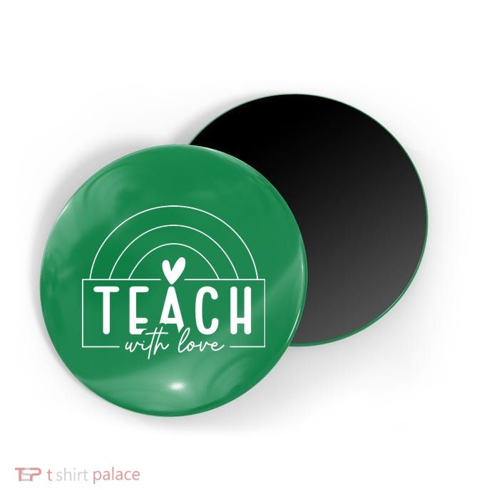 Teach With Love Heart Magnet