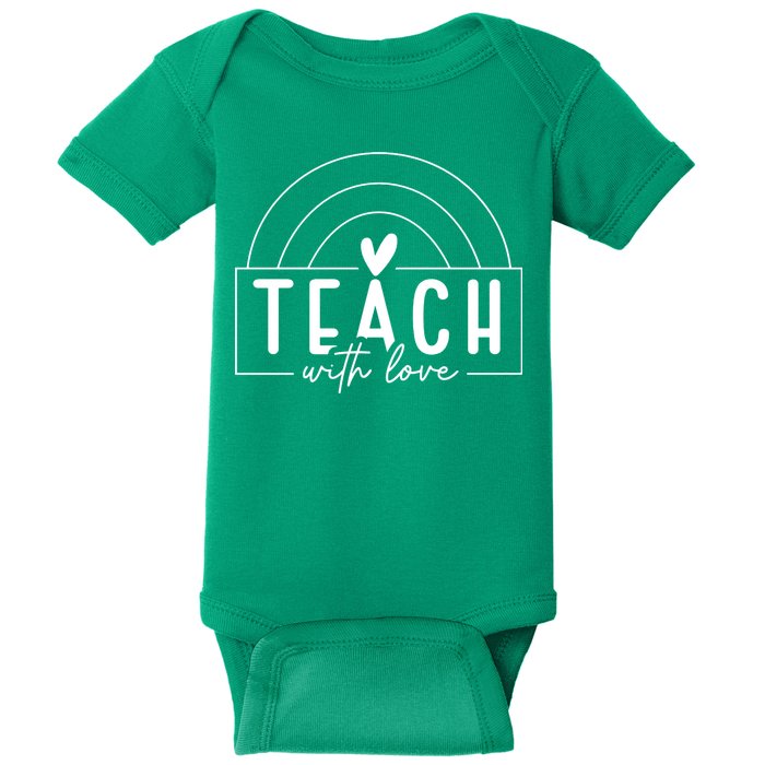 Teach With Love Heart Baby Bodysuit
