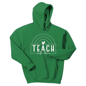 Teach With Love Heart Kids Hoodie