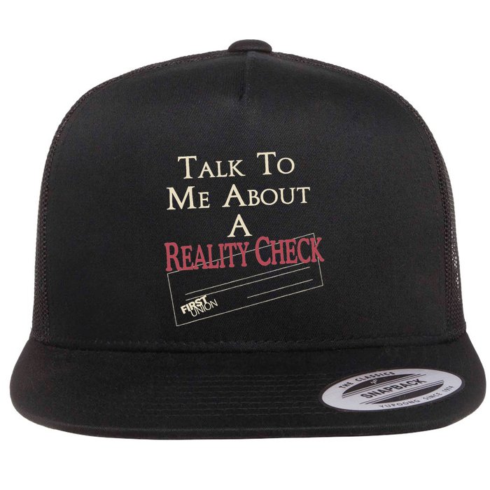 The White L.O.T.U.S Talk To Me About A Reality Check Flat Bill Trucker Hat