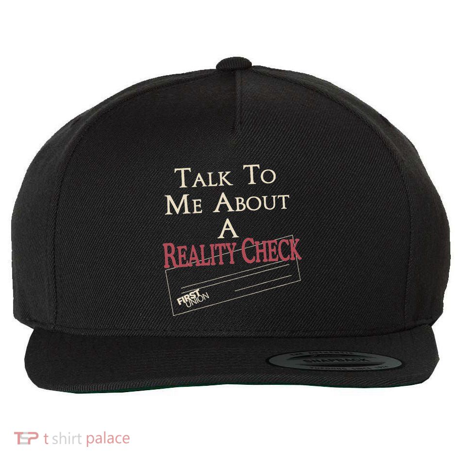 The White L.O.T.U.S Talk To Me About A Reality Check Wool Snapback Cap