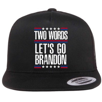 Two Words Let's Go Brandon Funny Political Meme Flatbill Hat