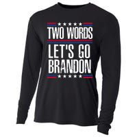 Two Words Let's Go Brandon Funny Political Meme Cooling Performance Long Sleeve Crew