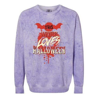 This Writer Loves Halloween For Journalists And Bloggers Colorblast Crewneck Sweatshirt