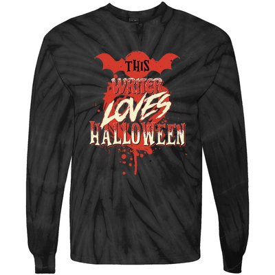 This Writer Loves Halloween For Journalists And Bloggers Tie-Dye Long Sleeve Shirt