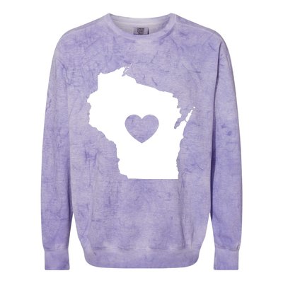 The Wisconsin Love Heart Colorblast Crewneck Sweatshirt