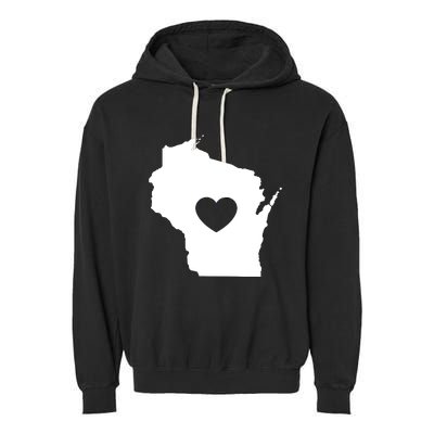 The Wisconsin Love Heart Garment-Dyed Fleece Hoodie