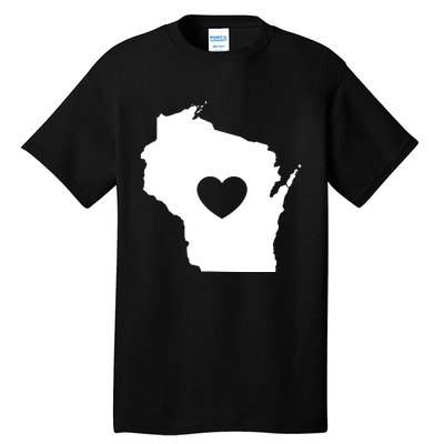 The Wisconsin Love Heart Tall T-Shirt