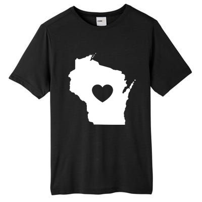 The Wisconsin Love Heart Tall Fusion ChromaSoft Performance T-Shirt