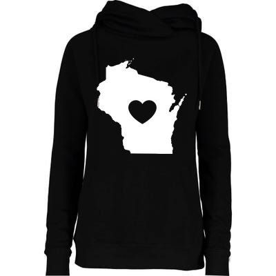 The Wisconsin Love Heart Womens Funnel Neck Pullover Hood