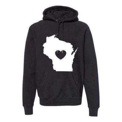 The Wisconsin Love Heart Premium Hoodie