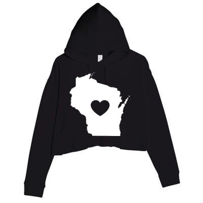 The Wisconsin Love Heart Crop Fleece Hoodie