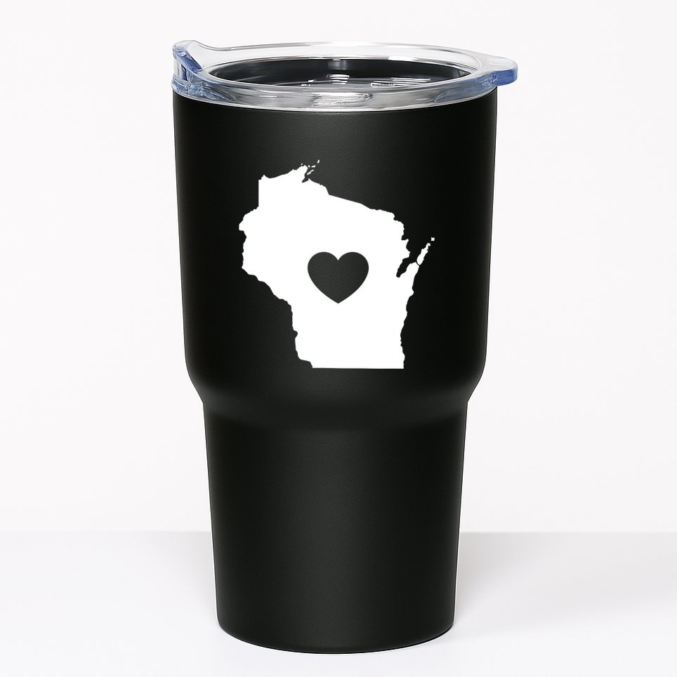 The Wisconsin Love Heart Tumbler