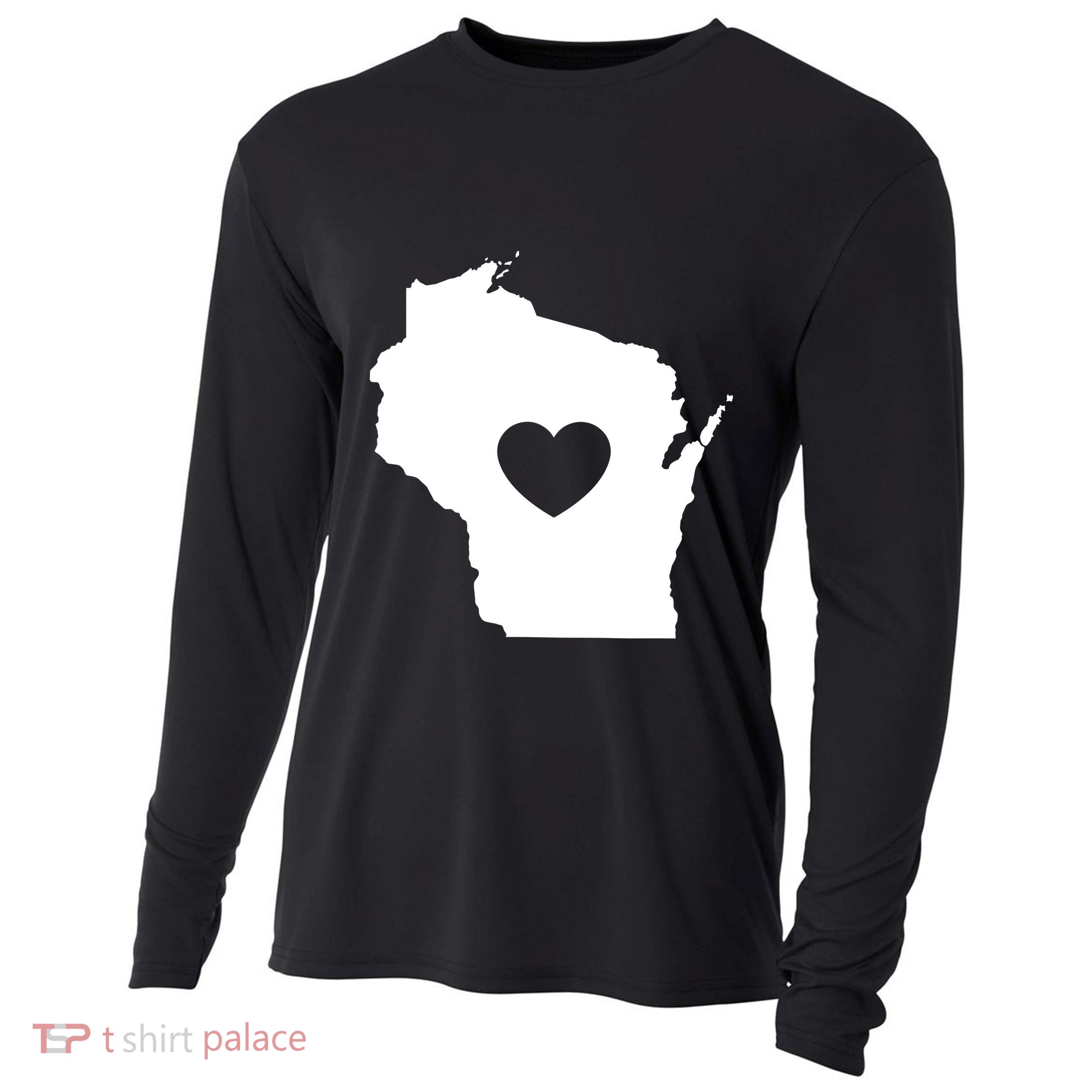 The Wisconsin Love Heart Cooling Performance Long Sleeve Crew
