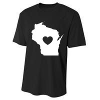 The Wisconsin Love Heart Performance Sprint T-Shirt