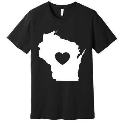 The Wisconsin Love Heart Premium T-Shirt