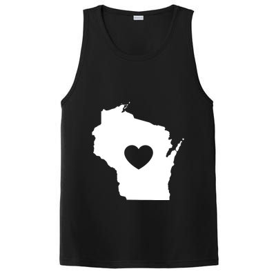 The Wisconsin Love Heart PosiCharge Competitor Tank
