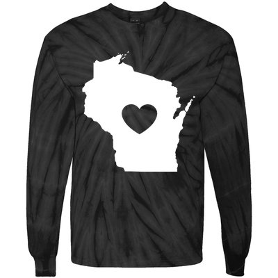 The Wisconsin Love Heart Tie-Dye Long Sleeve Shirt