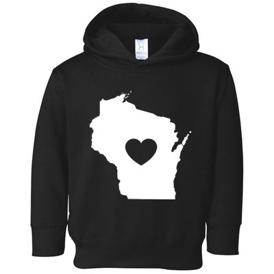 The Wisconsin Love Heart Toddler Hoodie
