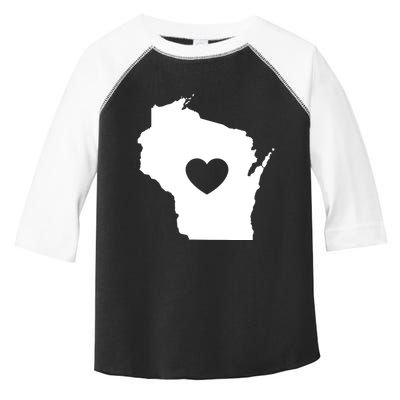 The Wisconsin Love Heart Toddler Fine Jersey T-Shirt