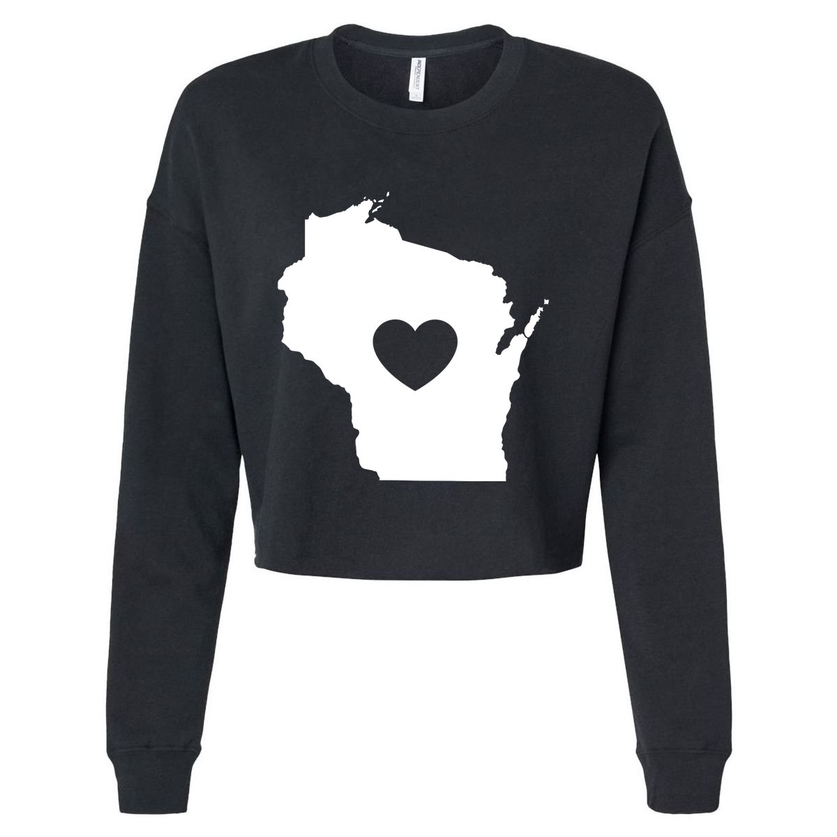 The Wisconsin Love Heart Cropped Pullover Crew