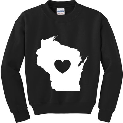 The Wisconsin Love Heart Kids Sweatshirt