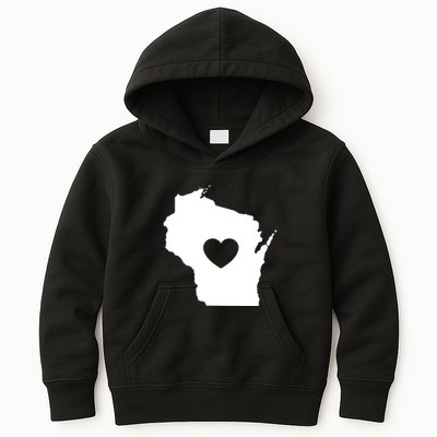 The Wisconsin Love Heart Kids Hoodie