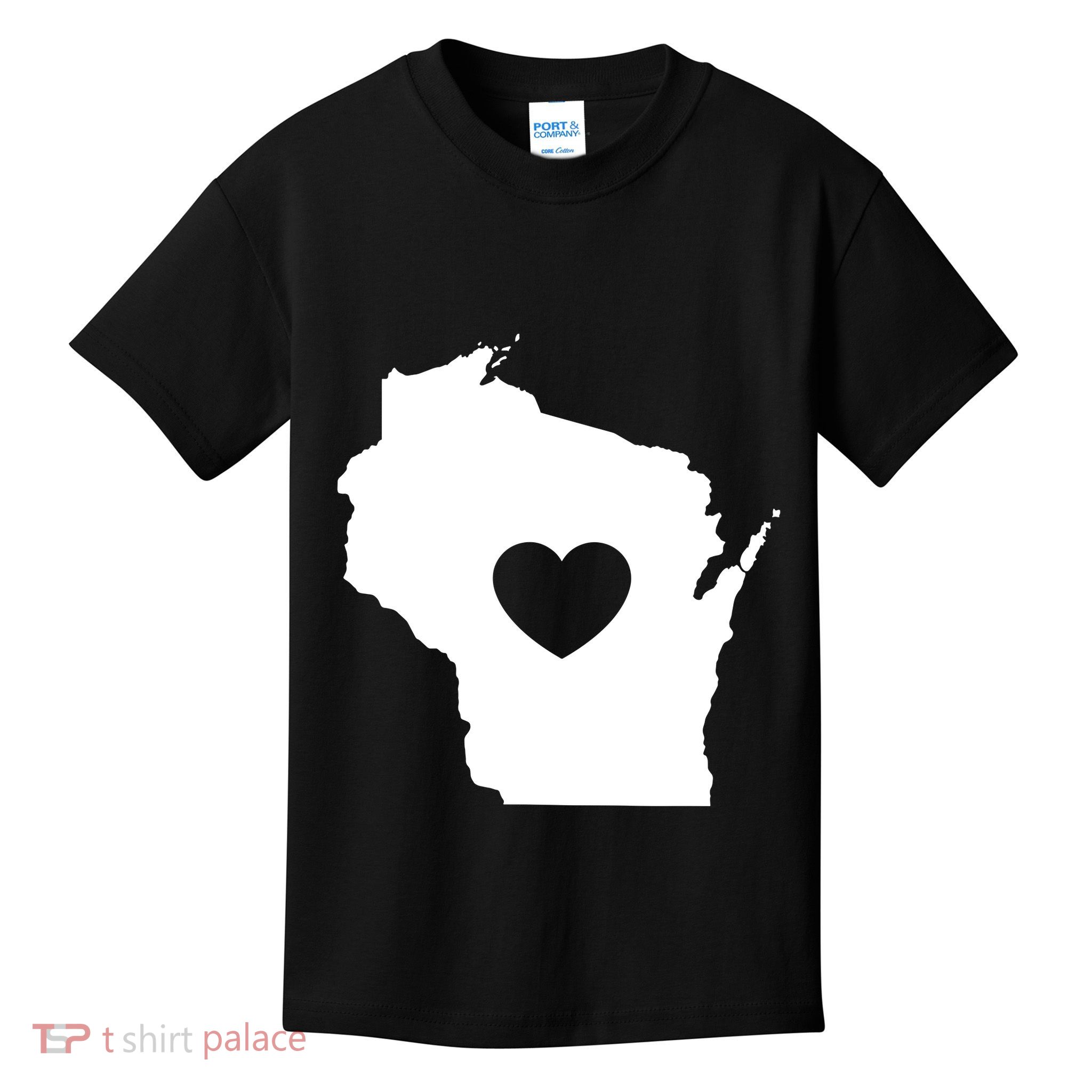 The Wisconsin Love Heart Kids T-Shirt