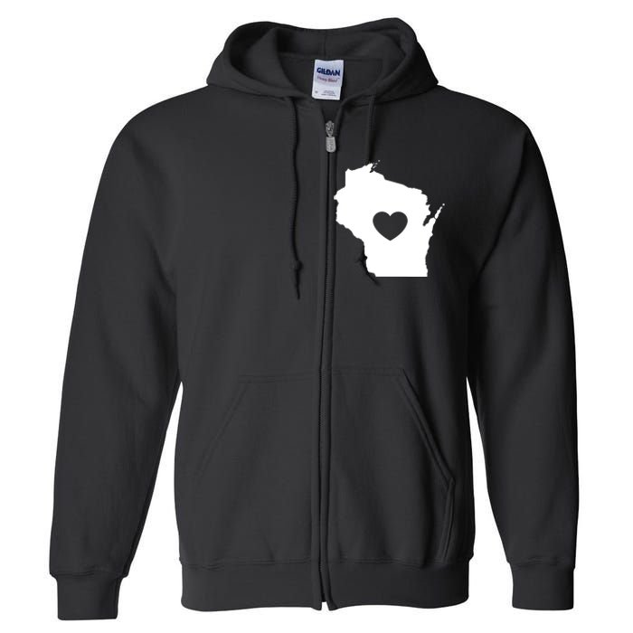 The Wisconsin Love Heart Full Zip Hoodie