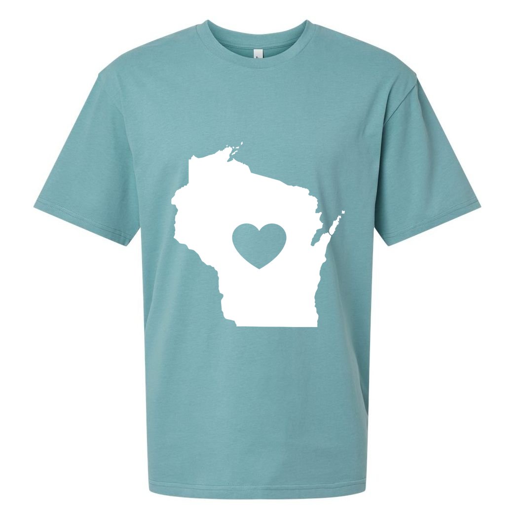 The Wisconsin Love Heart Sueded Cloud Jersey T-Shirt
