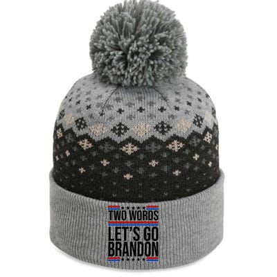 Two Words Let's Go Brandon The Baniff Cuffed Pom Beanie