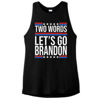 Two Words Let's Go Brandon Ladies PosiCharge Tri-Blend Wicking Tank