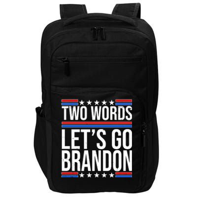 Two Words Let's Go Brandon Impact Tech Backpack