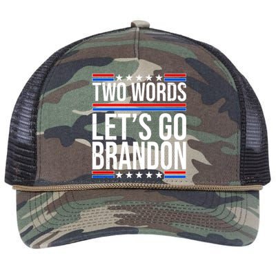 Two Words Let's Go Brandon Retro Rope Trucker Hat Cap