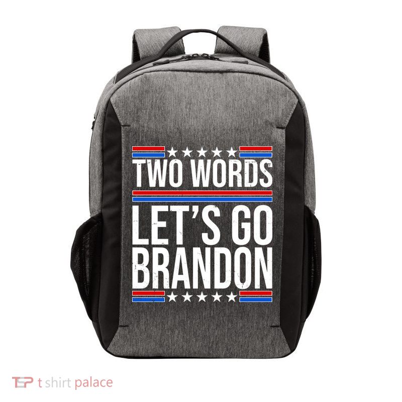 Two Words Let's Go Brandon Vector Backpack
