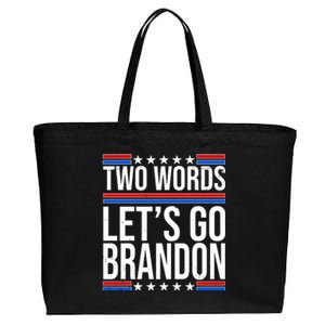 Two Words Let's Go Brandon Cotton Canvas Jumbo Tote