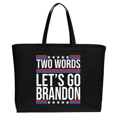 Two Words Let's Go Brandon Cotton Canvas Jumbo Tote