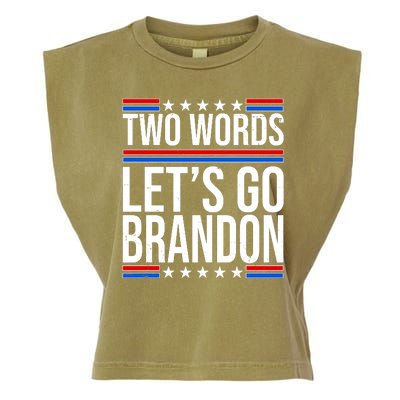 Two Words Let's Go Brandon Garment-Dyed Women's Muscle Tee