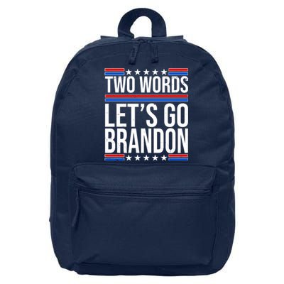 Two Words Let's Go Brandon 16 in Basic Backpack