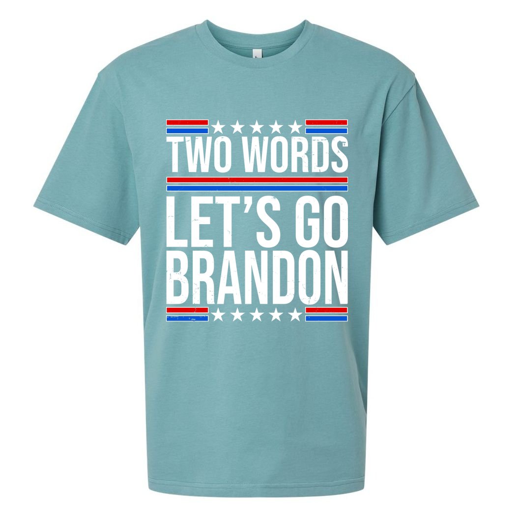 Two Words Let's Go Brandon Sueded Cloud Jersey T-Shirt
