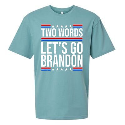 Two Words Let's Go Brandon Sueded Cloud Jersey T-Shirt