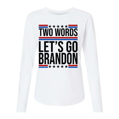 Two Words Let's Go Brandon Womens Cotton Relaxed Long Sleeve T-Shirt