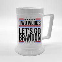 Two Words Let's Go Brandon Beer Stein