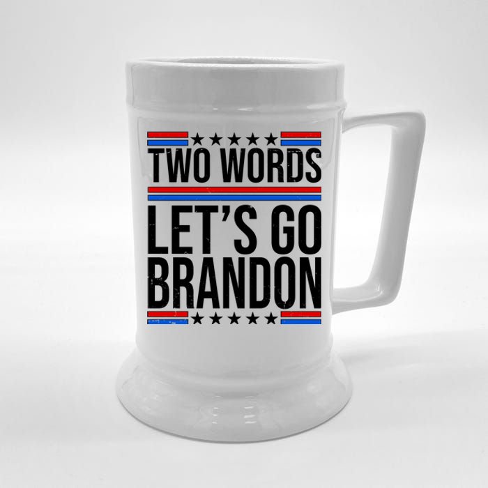 Two Words Let's Go Brandon Beer Stein