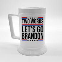 Two Words Let's Go Brandon Beer Stein