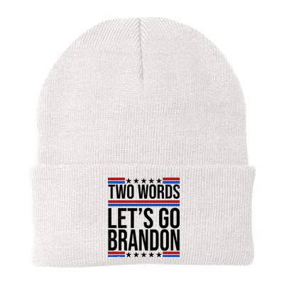 Two Words Let's Go Brandon Knit Cap Winter Beanie