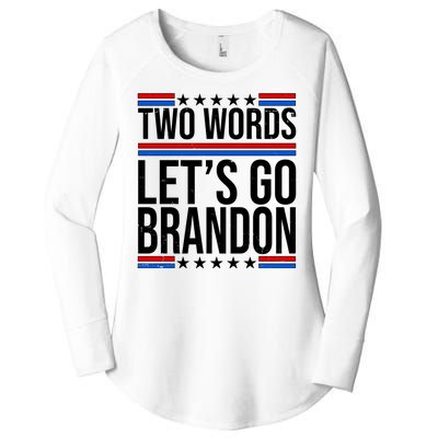 Two Words Let's Go Brandon Women's Perfect Tri Tunic Long Sleeve Shirt